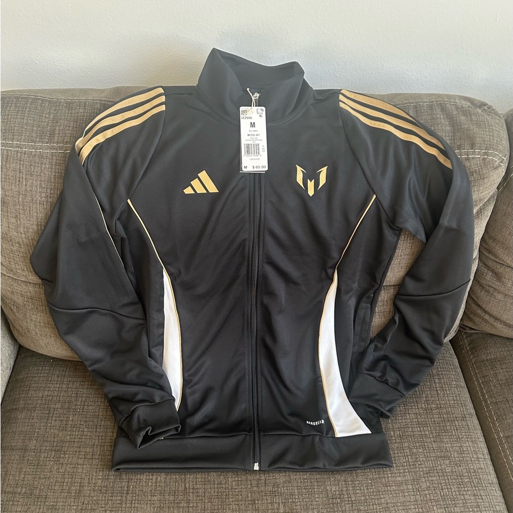Adidas Authentic Lionel Messi Soccer Black Training Track Jacket Men’s Sz: M - Picture 1 of 5